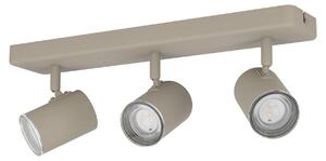 Eglo, plafoniera a soffitto "Balken", colore sabbia, set da 3, attacco GU10