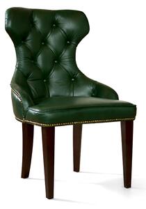 Sedia Cosmo in Pelle Primo Fiore Premium - Gambe in Legno - Design Iconico