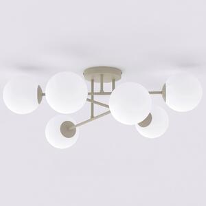 Plafoniera da soffitto Roma 6 Mokka 6xE14 in Acciaio