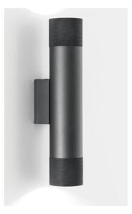 ENIGMA APPLIQUE CILINDRICA H30 CM LUCE SOPRA SOTTO ALLUMINIO ANTRACITE LAMPADINE 2XGU10 MODERNA