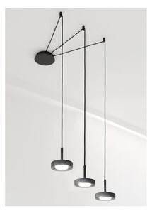 ENIGMA SOSPENSIONE 3 LUCI DECENTRATA IN ALLUMINIO ANTRACITE CON LAMPADINE ATTACCO GX53 DESIGN MODERNO
