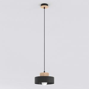 Lampada a Sospensione KIVI 1S E27 in Acciaio e Legno