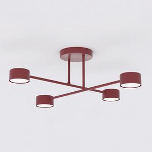 Plafoniera da soffitto HALO 4 in acciaio 4xGX53 - Mokka o Burgundy