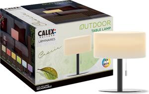 Lampada da tavolo Calex Cascia, con luce RGB e luce bianca, ricaricabile, resistente agli schizzi, colore nero