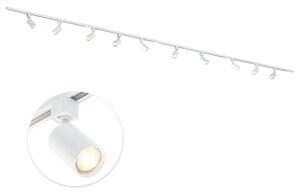 Qub Focus III - Sistema a binario LED - Bianco - Monofase - 600cm - 10x spot GU10 - Forma a I