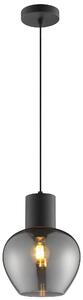 Lampada a sospensione Ligari, 23 cm, nera/vetro fumé, attacco E27, 20W, grado di protezione IP20, per uso interno