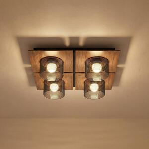 Plafoniera soffitto Eiko Lucande, Legno scuro, Soggiorno / Sala da pranzo, Plastica, Moderno, Plafoniera