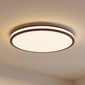 Plafoniera soffitto Emiva Lindby, dimmerabile, Legno scuro, Soggiorno / Sala da pranzo, Legno, Moderno, Plafoniera