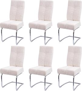Set di 6 sedie da pranzo imbottite | A x L x P 105 x 46 x 60 cm | Altezza seduta 53 cm | Metallo Tessuto/Chenille | Crema | Sedia da cucina Sedia a sbalzo Sedia con schienale