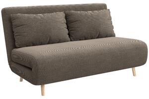 HOMCOM Divano letto con schienale regolabile in 3 posizioni, ciniglia a coste e fino a 120 kg, 141x90x81 cm, Marrone scuro | Aosom Italy