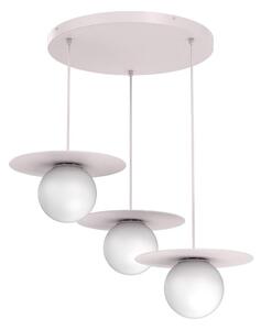 Lampada a sospensione con cavo FLAT 3xE27/15W/230V color crema