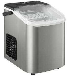 HOMCOM Macchina Ghiaccio 12kg in 24 Ore, 9 Cubetti in 7-10 Minuti di 2 Dimensioni, con Sistema Autopulente, Argento | Aosom Italy