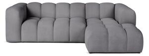 Divano angolare grigio (con penisola a destra e chaise lounge) con rivestimento in velluto Cube – Bonami Selection