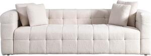 HOME DELUXE - Divano Teddy COMO - colore: beige, circa 236 x 68 x 92 cm, finitura superficiale: bouclé, cuscini inclusi I divano in velluto, divano, zona giorno