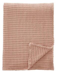 Coperta rosa polveroso in cotone 150x200 cm Jaipur Chunky Waffle – Pineapple Elephant