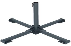 Outsunny Base pieghevole a croce per ombrelloni 38-48 mm, supporto patio, grigio scuro | Aosom Italy