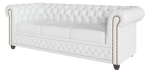 Divano letto bianco in similpelle 203 cm York - Ropez