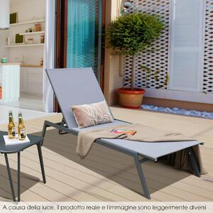 Costway Set di 2 sedia a sdraio da patio lounge con 6 posizioni regolabili, Sedia reclinabile in acciaio resistente e tessuto in PE