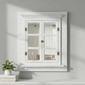 Mucola specchio da parete con persiane specchio cornice specchio finestra cornice foto shabby specchio decorativo specchio armadio - bianco