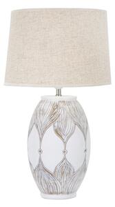 Lampada da tavolo bianca/beige con paralume in tessuto (altezza totale 67 cm) Atene – Mauro Ferretti