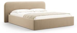 Letto matrimoniale imbottito grigio tortora con contenitore e rete inclusi 180x200 cm Elizabeth – Micadoni