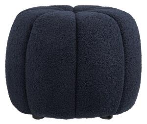Poggiapiedi blu scuro con rivestimento in bouclé Paisley – House Nordic