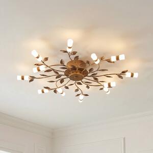 Plafoniera a LED Bentas Lindby, Bronzo / Ottone antico, Soggiorno / Sala da pranzo, Metallo, Fiorentino, Plafoniera LED