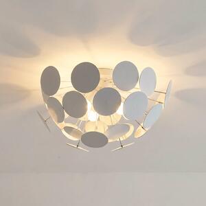 Plafoniera soffitto Kinan Lindby, dimmerabile, Bianco / Opale, Soggiorno / Sala da pranzo, Plastica, Moderno, Plafoniera