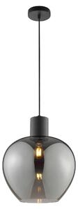 Lampada a sospensione Ligari, 35 cm, nera/vetro fumé, attacco E27, 20W, grado di protezione IP20, per uso interno