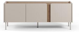 Mobile TV effetto rovere in colore crema-naturale 140x53x35 cm Lucile - Marckeric