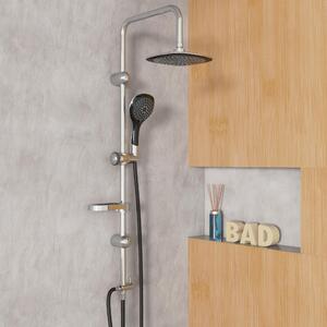 Set doccia eisl SHOWER DREAM, doccia a pioggia senza miscelatore, sistema doccia con soffione, doccia cromo/nero