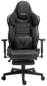 Chair Racing: poltrona direzionale con sedile sportivo e braccioli ergonomici 4D, sedia da scrivania girevole, colore: nero
