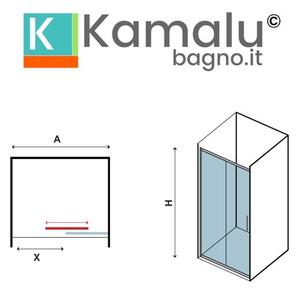 Porta doccia 150cm scorrevole con profilo nero vetro 8mm | KSA4000B - KAMALU