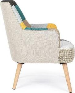 Yes Everyday Poltrona Stile Scandinavo in Tessuto Dimensioni 60x67x79 colore Patchwork - Galatea