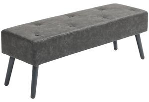 HOMCOM Panca Imbottita per Camera con Gambe in Legno 114x38x42 cm - Grigio | Aosom Italy