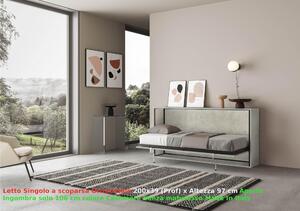 Letto a scomparsa Kando singolo Chiuso Occupa solo 39 cm di profondit�, Dimensioni chiuso 200x39xh97 cm struttura in legno colore Cashmere