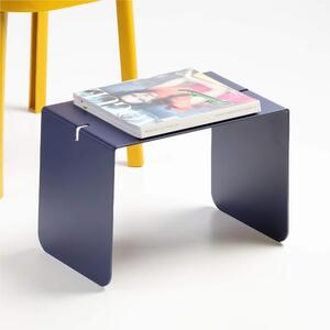 Sidetable in metallo DOUBLE 40 , Dimensioni 30x38xh 40 cm che pu� essere utilizzato sia come tavolino di servizio lato divano sia come semplice comodino colore BluOceano