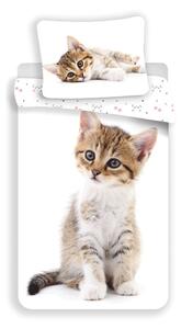 Set copripiumino e federa da bambini bianco in cotone per letto singolo 140x200 cm Kitten – Jerry Fabrics
