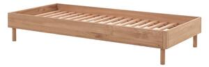 Letto singolo di colore naturale in rovere massiccio senza testiera con rete inclusa 90x200 cm Forrest – Vipack