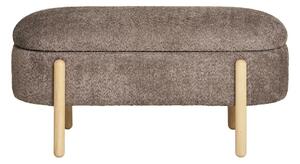 Panchina marrone con rivestimento in bouclé Branca – House Nordic