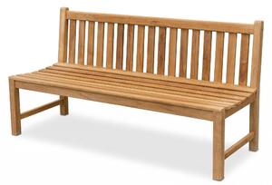 Panca da giardino in legno massello Linder Exclusiv, modello Picadelly, 180 cm, senza braccioli, in teak naturale, dimensioni 180x63x90,5 cm
