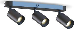 Lampada da soffitto Calex, modello ovale, con 3 luci, esclusa lampadina GU10, colore nero