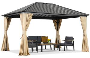 Gazebo Sardegna in metallo con tende Garden Point 3x4 beige