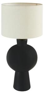 Lampada da tavolo Yulia 59 cm in Vetroceramica nera con paralume bianco