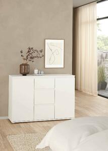 Credenza bianca 119x40x83h cm 2 ante e 3 cassetti - Zumpano