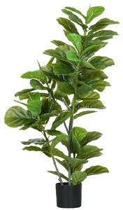 HOMCOM Ficus artificiale, con 90 foglie e vaso per soggiorno, 110 cm, Verde | Aosom Italy