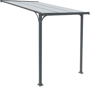 Home Deluxe - Pensilina porta d'ingresso CUBIS - dimensioni: Medium - 219 x 150 x 258 cm - antracite, telaio: alluminio, incl. pannelli in policarbonato I pensilina porta d'ingresso pensilina tetto in vetro pent
