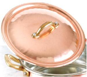 Coperchio in rame massiccio liscio � 16 cm . stagnato a mano Linea Traditional