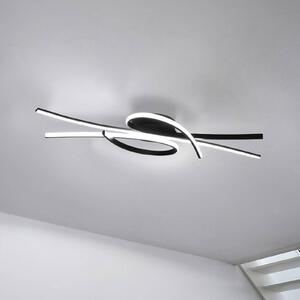 FISCHER & HONSEL Plafoniera a LED Biba, dimmerabile, Nero, Soggiorno / Sala da pranzo, Metallo, Moderno, Plafoniera LED