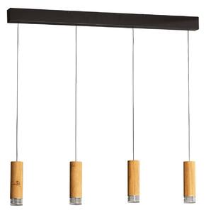 FISCHER & HONSEL Lampada a sospensione Shine-Wood, dimmerabile, Legno chiaro, Soggiorno / Sala da pranzo, Legno, Lampada a sospensione